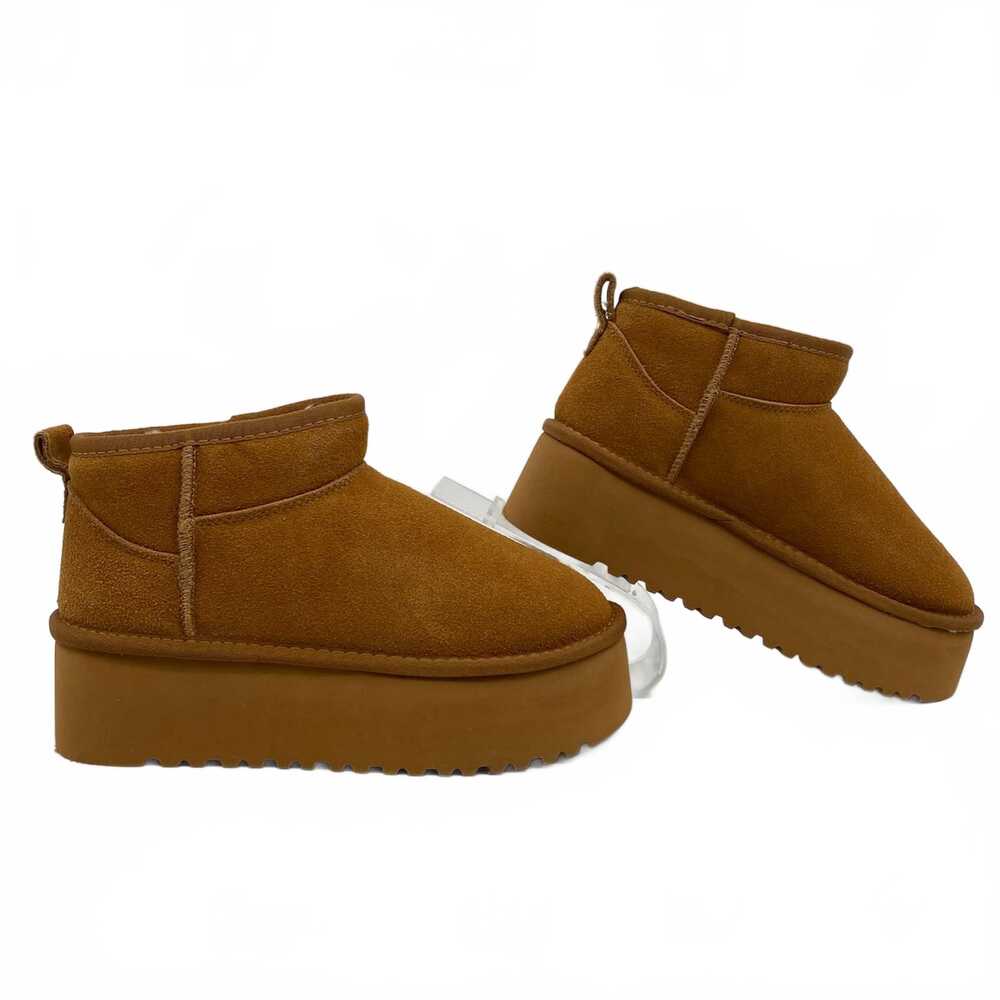 Project Cloud Brown Suede Platform Booties | Wome… - image 1